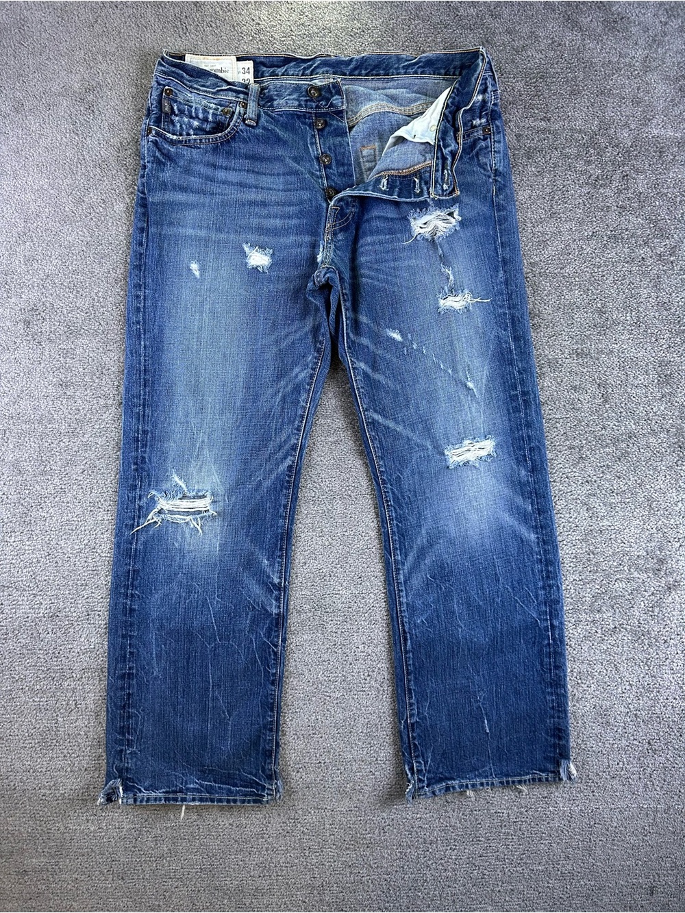 Abercrombie & Fitch Kilburn Boot Cut Jeans Mens 34x32 Low Rise Button Fly Y2K
